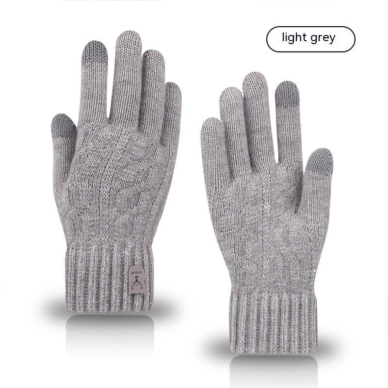 Fleece-lined Warm Wool Knitted Gloves