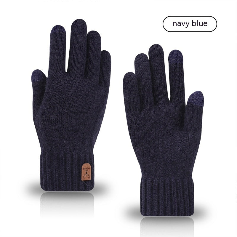 Fleece-lined Warm Wool Knitted Gloves