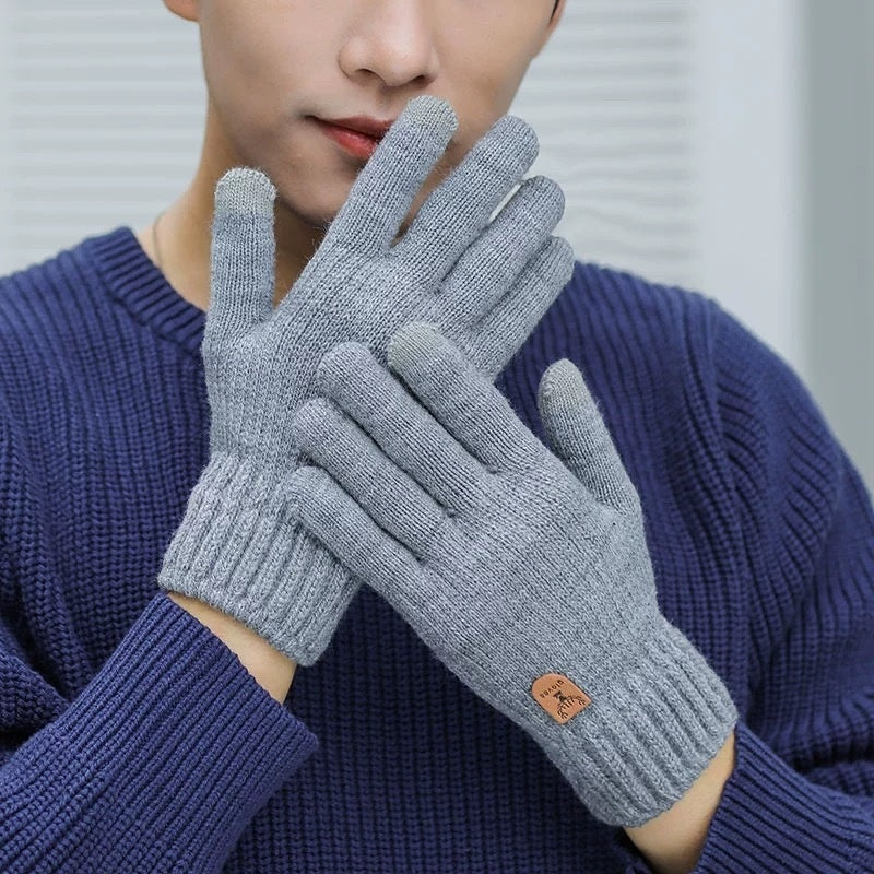 Fleece-lined Warm Wool Knitted Gloves