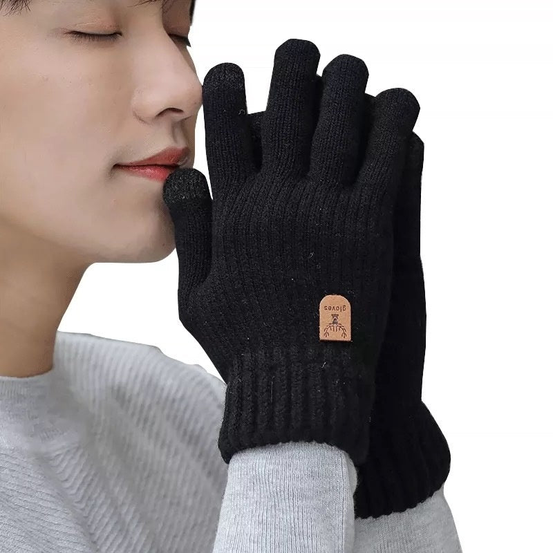 Fleece-lined Warm Wool Knitted Gloves