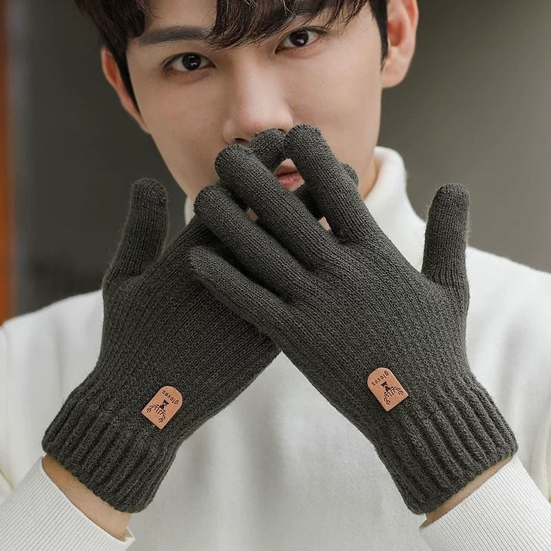 Fleece-lined Warm Wool Knitted Gloves