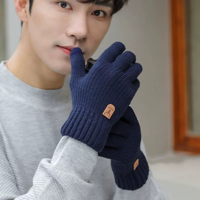 Fleece-lined Warm Wool Knitted Gloves