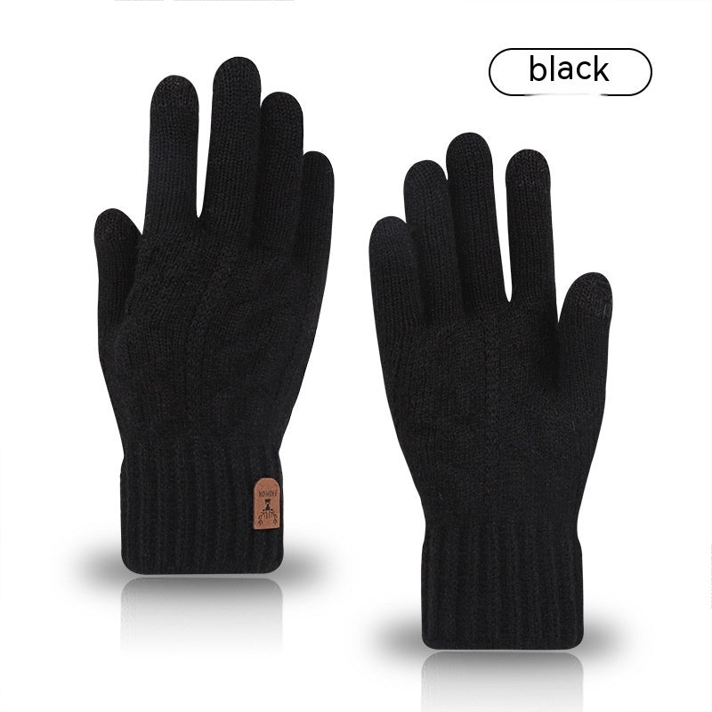 Fleece-lined Warm Wool Knitted Gloves